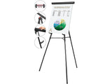 MasterVision FLX05101MV Telescoping Tripod Display Easel, Adjusts 38-Inch to 69-Inch High, Metal, Black