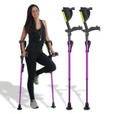 Ergobaum 7G by Ergoactives. 1 Pair (2 Units) of Ergonomic Forearm Crutches - Adult 5' - 6'6'' Adjustable (Purple)