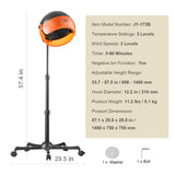 Hair Dryer with Variable Speed & Temperature Adjustment, 1875W, Sit Under Hair Dryer VEVOR