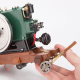 MechPuConToy Engine Model Kit That Runs, 1/8 Scale 3.6CC Mini Vintage Single Cylinder Four-Stroke Diesel Engine with Two Flywheels
