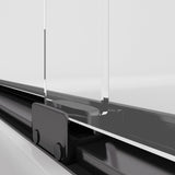 GDGZQD Semi-Frameless Sliding Shower Door W: 60 x H:72 Inches, Bathroom Sliding Door Easy to Install, 1/4 "Clear Glass, Black Hardware Double Sliding Glass Shower Room