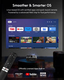 Daylight Projector 2400ANSI Ultra HD 4K HDR10+ Daytime Smart Projector with 2026 Upgraded Auto Lens Cap Tof Autofocus HDMI eARC/CEC WiFi6 Bluetooth5.4 40W DB Audio for Home Theater Gaming Ceiling