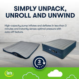 Serta Queen TPU Perfect Sleeper Air Mattress | Queen 18” | TPU Construction | Slumbertouch Knit Topper - Edge Protection | Air Mattress with Built-in Air Pump