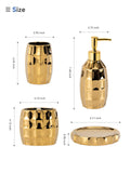 Bathroom Accessories Set, Golden Mosaic Ceramic Bathroom Accessory Sets Include Lotion Dispenser, Toothbrush Holder Tumbler, and Soap Dish