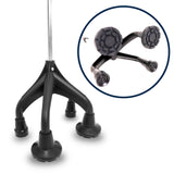 KMINA Quad Crutch for Women and Men (Sturdy 3.3 lbs), 4 Prong Forearm Crutches for Stability and Support, Adjustable and Ergonomic, Patented Design, Made in Europe