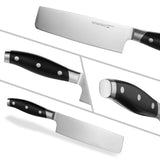 Knife 7 inch Japanese Chef Knife, Asian Vegetable Cleaver Kitchen Knife, German High Carbon Stainless Steel Usuba Knife with Full Tang Ergonomic Handle