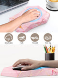 3-in-1 Ergonomic Keyboard Stand with Wrist Rest & Mouse Pad Set,Pink Marble