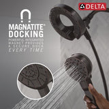 Delta 5-Setting In2ition 2-in-1 Dual Shower Head with Handheld High Pressure ProClean Spray, Oil Rubbed Bronze Detachable Shower Head with Hose, 1.75 GPM Flow Rate, Venetian Bronze 75548RB