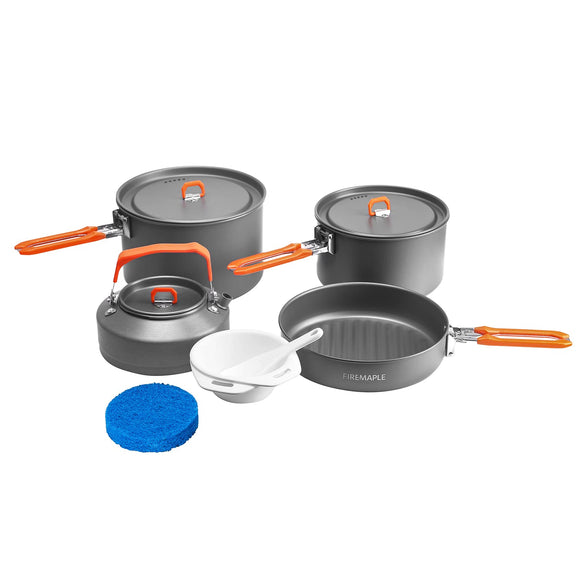 Fire-Maple Feast 4 Camping Cookware Kit Outdoor Cookware Set with Pots, Kettle, Saucepans and Spatula Fire-Maple