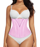 SHAPERX Waist Trainer for Women Underbust Corset Shapewear Tummy Control Workout Waist Cincher Body Shaper Zipper and Hooks, SZ7310-Pink-XL