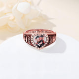 Oseew 2027 Custom Photo Graduation Ring for Women High School (Rose Gold)