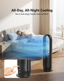 U ULTTY Bladeless Tower Fan and Air Purifier in one, Quiet Tower Fan with Remote, Touch, 9 Speeds, 8H Timer, HEPA Filter 99.97%, 90° Oscillation Fans, Floor Fans Powerful for Home Office Room, Black