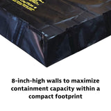 Justrite 2 Zone Decontamination Berm, 6' x 10' with a 299 Gallon Spill Capacity, PVC Coated Fabric for Spill Containment and Quick Decontamination, Made in The USA, Black, 28570