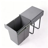 20L Hidden Pullout Trash Bin with Lid - Retractable Guide Rail, ABS Material & PP Lining, Under Sink Waste Can for Bathroom, Bedroom, Office, and Living Room