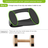 Kipika Push Up Bars - Stable Non-Slip Pushup Handles with Soft Grip - Ideal for Floor Strength Training of Chest and Arms - Black Kipika