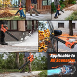MAXLANDER Leaf Blower Cordless, Electric Cordless Leaf Blower with 2pcs 3.0Ah Batteries and 1 Charger, 600CFM & 200MPH, and 5 Speed Mode, for Patio Cleaning