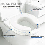 XYRONICA 3" Raised Toilet Seat Cushion, Firm High-Density Foam Toilet Seat Riser, Waterproof Cover, Secure Hook & Loop, Easy-Clean Support, Fits Standard & Elongated Toilets