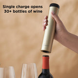 Rabbit Electric Wine Opener, Automatic Corkscrew with Built-In Foil Cutter, Removes Cork in Seconds, Gold