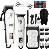 LQT Hair Clippers for Men, Professional Barber Clippers and Trimmer Set, Mens Cordless Clipper, 3 pcs setHair Cutting Kit for Men