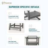 7 Piece Outdoor Dining Set, Patio Dining Table and 6 Chairs, All-Aluminum Frame