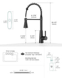 APPASO Pull Down Kitchen Faucet Touchless Black, Motion Sensor Activated Automatic Kitchen Faucet, High Arc Commercial Pre-Rinse Hands-Free Faucets for Kitchen Sink, Matte Balck (Side Sensor)