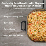 Electric 6.5 Quart | 8-in-1 Multi-Cooker with Safe Nonstick Coating, Three Level Power | Timer, up to 60 Minutes AUTUCU