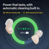 Audien Atom X Hearing Aid For Seniors & Adults with Hearing Loss - Noise Cancelling, Rechargeable OTC Bluetooth Hearing Aids w/Charging Case, 48+ Hour Battery Life, Touchscreen Control, Nearly Invisible Design