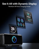 MOKiN 200W Charging Station with Retractable Cord, 6-Port Desktop Charger