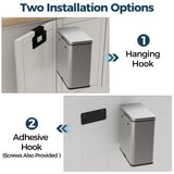 Stainless Steel Hanging Trash Can with Lid and Inner Bucket, 2 Gallon Kitchen Compost Bin for Counter Top