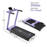 DeerRun Foldable Treadmill for Home with 6% Manual Incline & Handlebar
