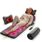 Powermat Full Body Massage Mat with Heat - Shiatsu Back Massager Pad for Bed, Chair & Recliner - Electric Vibrating Heating Pad - Whole Body Massager Mat for Pain Relief - Massage Mattress by Powerfit