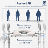 Toilet Seat with Handles - Adjustable Elevated Toilet Seat Riser, 400 lbs Gazoba