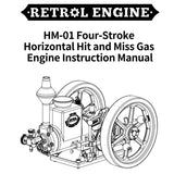 MechPuConToy Hit and Miss Engine Kit That Runs, HM-01 KIT Engine Model + Metal 4-SWheel Steering Flatbed Transport Cart + Accessory Triad + (CDI Igniter + Spark Plug) Kit