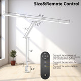 EPABINA 36W Ultra Bright Architect Desk Lamp with Clamp, Tall Overhead Rotatable Led Desk Light for Home Office, 47Inch Long Adjustable Monitor Light Bar with Remote for Computer Screen Desktop Table