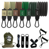 Bodylastics Pro Series Resistance Band Set - Resistance Bands, Handles, Ankle Straps, Door Anchor, Carry Bag Heavy-Duty Exercise Bands Clips and Snap Reduction Tech (3-310 Lbs Set Camo)