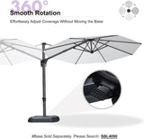 PURPLE LEAF Cantilever Umbrella 10 Feet Round Smooth 360° Rotation White