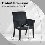 GIANTEX Office Waiting Room Chairs, Set of 2 Fabric Executive Guest Chair, Upholstered Reception Chair with Padded Arms, Backrest, Wood Legs, Guest Chairs for Meeting Room, Dining Room