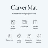 Aura HD Digital Picture Frame | Carver: The Best Frame for Gifting (Gravel Mat, 10")