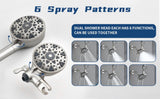 3 Handles Shower Faucet Set with Tub Spout Bathtub Shower Faucet Combo Set Shower System Complete Tub and Shower Trim Kit Brushed Nickel Wall Mounted Shower Fixtures
