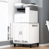 PXIWDAN Printer Stand Wood Printer Stand with Wheels and Door Cart Cabinet Home Copier Bracket Office Pulley Shelf for Office(C)