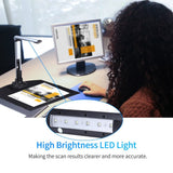 QERTYHJK Portable Book and Document Camera Scanner 2.0 High Speed with LED Light