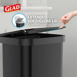 Series 2 with Clorox Protection - Large Black Kitchen Garbage Bin with Soft Close Lid