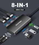 Laptop Docking Station 3 Monitors, 8 in 1 USB C Dock Dongle with 2 HDMI, DP