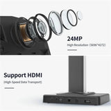 Document Scanner, ET24 Pro Book Document Scanner Portable 24MP Camera A3 Size with Smart OCR Led Table Desk Lamp for Family Home Office