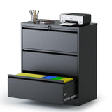 3 Drawer File Cabinet with Lock,Metal Lateral File Cabinets for Home Office