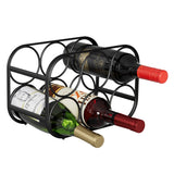 Buruis 6-Bottle Wine Rack, Modern Metal Countertop Wine Holder Stand for Kitchen, Pantry & Cabinet Storage, No Assembly Required, Black