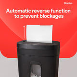 Staples 15-Sheet Cross Cut Paper Shredder for Home Office, P-4 Security, 20-Min Run Time, Shreds Paper