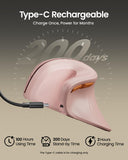 ProtoArc EM11 NL Wireless Ergonomic Vertical Mouse, Rechargeable, Pink