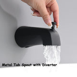 FROPO Black Shower Faucet Set with Tub Spout - Tub and Shower Faucet Combo| Dual 2 in 1 Shower System with Handheld Showerhead 3-way Water Diverter Shower Trim Kit(Pressure Balancing Valve Included)