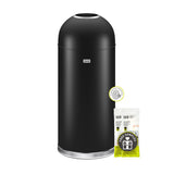 EKO Eternal 56L/15 Gallon Large Capacity Tall Commercial Trash Can, Round Open Top Waste Bin for Indoor and Outdoor, Black Steel Heavy-Duty, Durable Metal Garbage Bin for Home, Office, Restaurant EKO